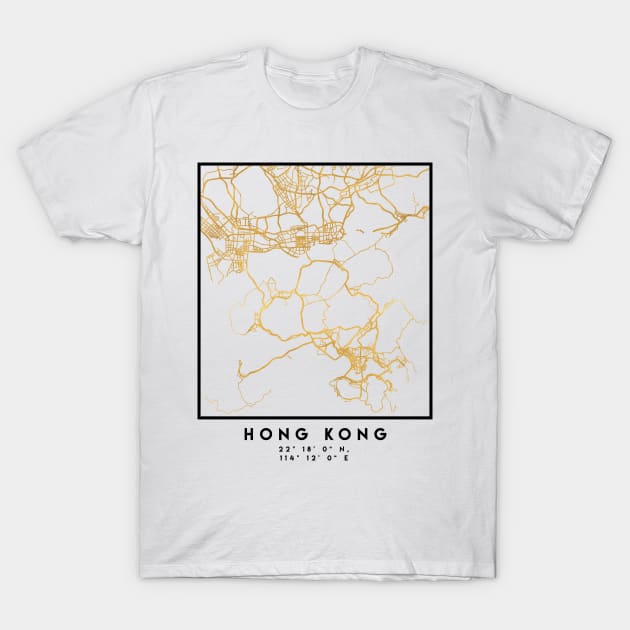 HONG KONG CHINA CITY STREET MAP ART T-Shirt by deificusArt